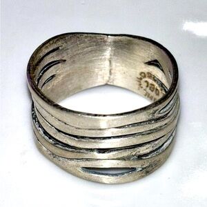 Mexico Taxco 190 Stacked Silver Ring Hintage Sz 7 1/2